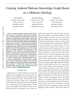 Creating Android Malware Knowledge Graph Based on a Malware Ontology