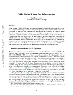 NeRFs: The Search for the Best 3D Representation