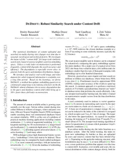 DeDrift: Robust Similarity Search under Content Drift