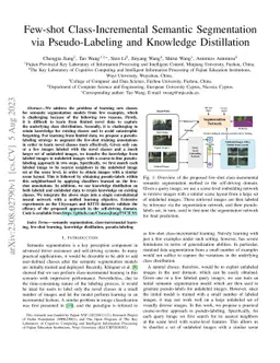 Few-shot Class-Incremental Semantic Segmentation via Pseudo-Labeling and
  Knowledge Distillation