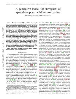 A generative model for surrogates of spatial-temporal wildfire
  nowcasting