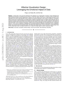 Affective Visualization Design: Leveraging the Emotional Impact of Data