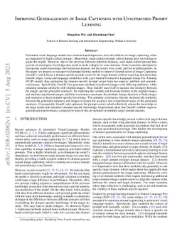 Improving Generalization of Image Captioning with Unsupervised Prompt
  Learning