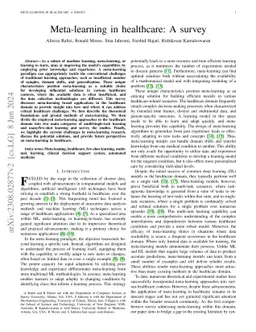 Meta-learning in healthcare: A survey