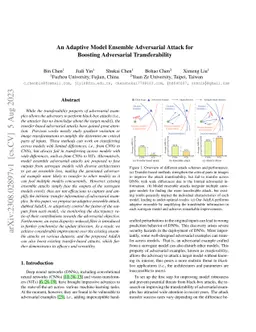 An Adaptive Model Ensemble Adversarial Attack for Boosting Adversarial
  Transferability