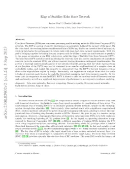 Edge of stability echo state networks