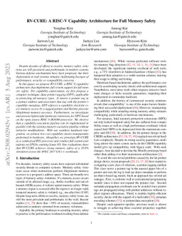 RV-CURE: A RISC-V Capability Architecture for Full Memory Safety