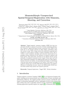 MomentaMorph: Unsupervised Spatial-Temporal Registration with Momenta,
  Shooting, and Correction