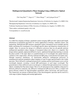 Multispectral Quantitative Phase Imaging Using a Diffractive Optical
  Network