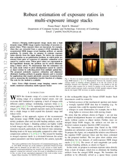 Robust estimation of exposure ratios in multi-exposure image stacks