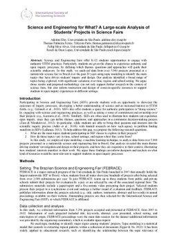 Science and engineering for what? A large-scale analysis of students'
  projects in science fairs