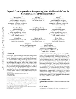 Beyond First Impressions: Integrating Joint Multi-modal Cues for
  Comprehensive 3D Representation