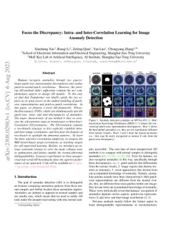 Focus the Discrepancy: Intra- and Inter-Correlation Learning for Image
  Anomaly Detection