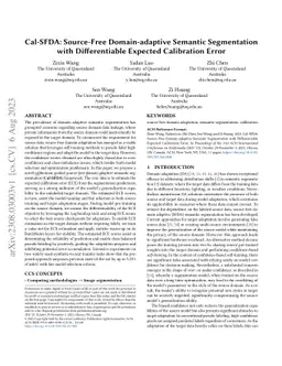 Cal-SFDA: Source-Free Domain-adaptive Semantic Segmentation with
  Differentiable Expected Calibration Error