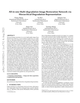 All-in-one Multi-degradation Image Restoration Network via Hierarchical
  Degradation Representation
