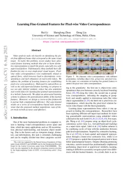 Learning Fine-Grained Features for Pixel-wise Video Correspondences