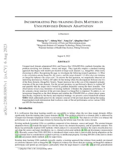 Incorporating Pre-training Data Matters in Unsupervised Domain Adaptation