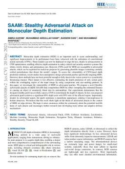 SAAM: Stealthy Adversarial Attack on Monocular Depth Estimation