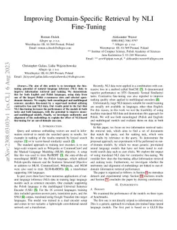 Improving Domain-Specific Retrieval by NLI Fine-Tuning