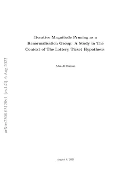 Iterative Magnitude Pruning as a Renormalisation Group: A Study in The
  Context of The Lottery Ticket Hypothesis