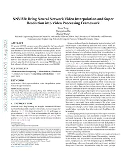 NNVISR: Bring Neural Network Video Interpolation and Super Resolution
  into Video Processing Framework