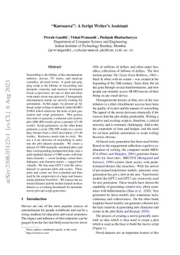 "Kurosawa": A Script Writer's Assistant