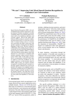 "We care": Improving Code Mixed Speech Emotion Recognition in
  Customer-Care Conversations