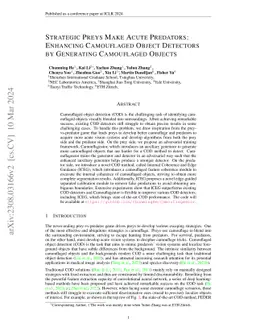 Strategic Preys Make Acute Predators: Enhancing Camouflaged Object
  Detectors by Generating Camouflaged Objects