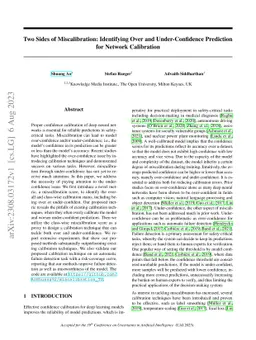 Two Sides of Miscalibration: Identifying Over and Under-Confidence
  Prediction for Network Calibration