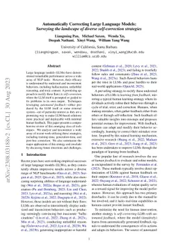 Automatically Correcting Large Language Models: Surveying the landscape
  of diverse self-correction strategies