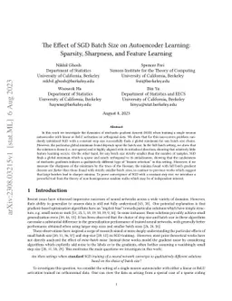 The Effect of SGD Batch Size on Autoencoder Learning: Sparsity,
  Sharpness, and Feature Learning