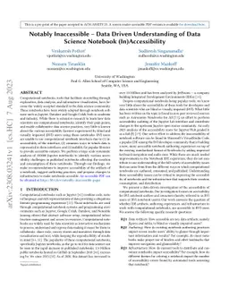 Notably Inaccessible -- Data Driven Understanding of Data Science
  Notebook (In)Accessibility
