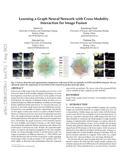 Learning a Graph Neural Network with Cross Modality Interaction for
  Image Fusion
