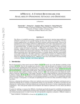 APBench: A Unified Benchmark for Availability Poisoning Attacks and
  Defenses