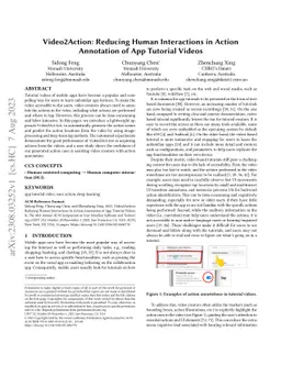 Video2Action: Reducing Human Interactions in Action Annotation of App
  Tutorial Videos