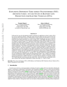 Exploring Different Time-series-Transformer (TST) Architectures: A Case
  Study in Battery Life Prediction for Electric Vehicles (EVs)