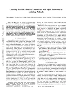 Learning Terrain-Adaptive Locomotion with Agile Behaviors by Imitating
  Animals