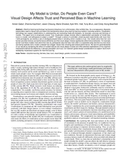 My Model is Unfair, Do People Even Care? Visual Design Affects Trust and
  Perceived Bias in Machine Learning