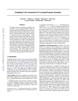 Exploiting Code Symmetries for Learning Program Semantics
