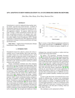 AFN: Adaptive Fusion Normalization via an Encoder-Decoder Framework