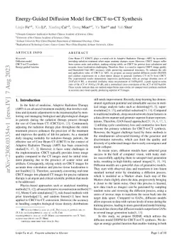 Energy-Guided Diffusion Model for CBCT-to-CT Synthesis