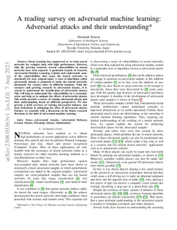 A reading survey on adversarial machine learning: Adversarial attacks
  and their understanding
