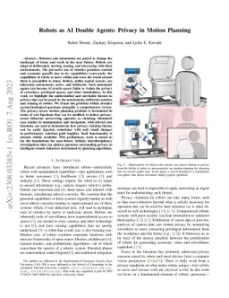 Robots as AI Double Agents: Privacy in Motion Planning