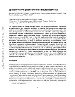 Spatially Varying Nanophotonic Neural Networks