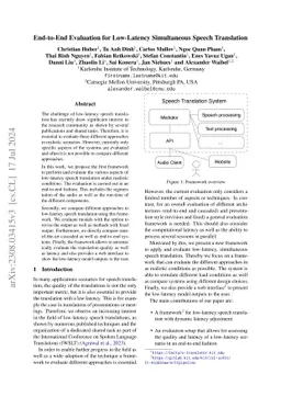 End-to-End Evaluation for Low-Latency Simultaneous Speech Translation