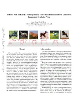 A Horse with no Labels: Self-Supervised Horse Pose Estimation from
  Unlabelled Images and Synthetic Prior