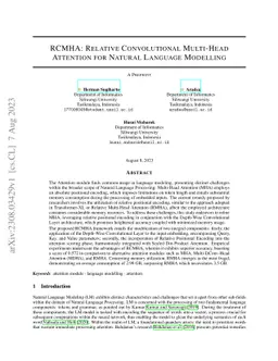 RCMHA: Relative Convolutional Multi-Head Attention for Natural Language
  Modelling