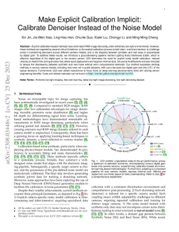 Make Explicit Calibration Implicit: Calibrate Denoiser Instead of the
  Noise Model