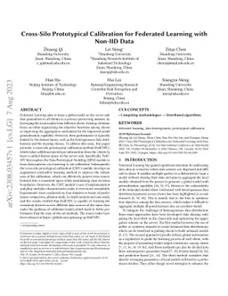 Cross-Silo Prototypical Calibration for Federated Learning with Non-IID
  Data
