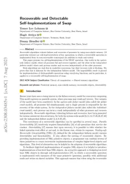 Recoverable and Detectable Self-Implementations of Swap